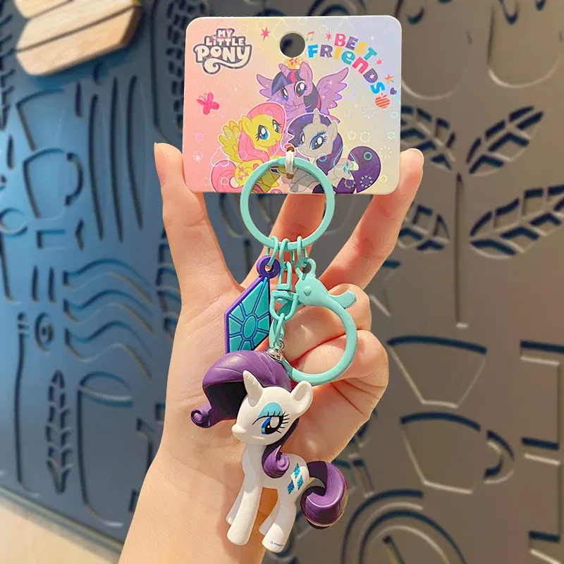 Color: Orange, Ships From: CHINA - Cartoon My Little Pony Toy Keychain Twilight Sparkle Pinkamena Diane Pie Fluttershy Rarity Rainbow Dash Key Buckle Keyring Gift