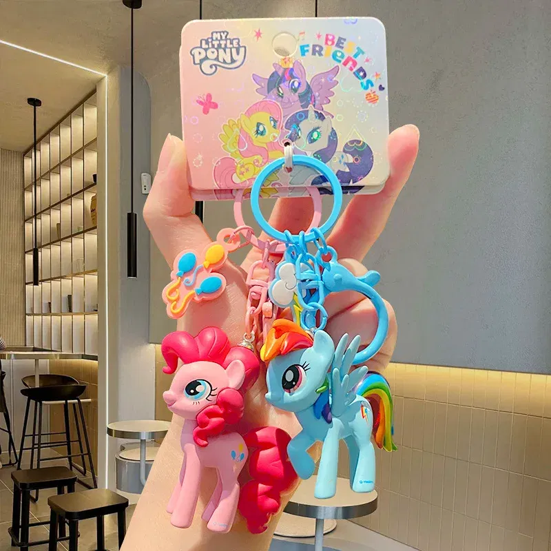 Color: Orange, Ships From: CHINA - Cartoon My Little Pony Toy Keychain Twilight Sparkle Pinkamena Diane Pie Fluttershy Rarity Rainbow Dash Key Buckle Keyring Gift