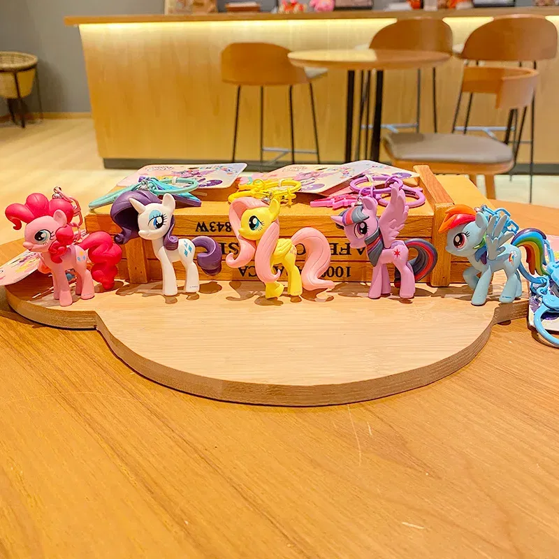 Color: Orange, Ships From: CHINA - Cartoon My Little Pony Toy Keychain Twilight Sparkle Pinkamena Diane Pie Fluttershy Rarity Rainbow Dash Key Buckle Keyring Gift