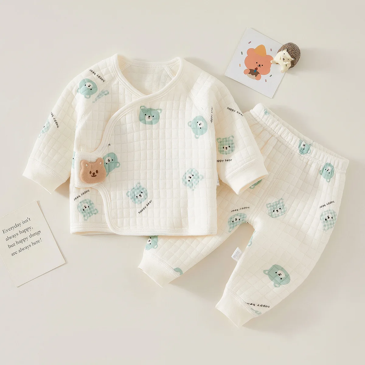 Color: ROYAL BLUE, Kid Size: 3M - Autumn Winter Thermal Underwear Suit Baby Clothing Sets Boys Girls Pajama Sets Baby Warm Sleepwear Cartoon bear Kids Clothes