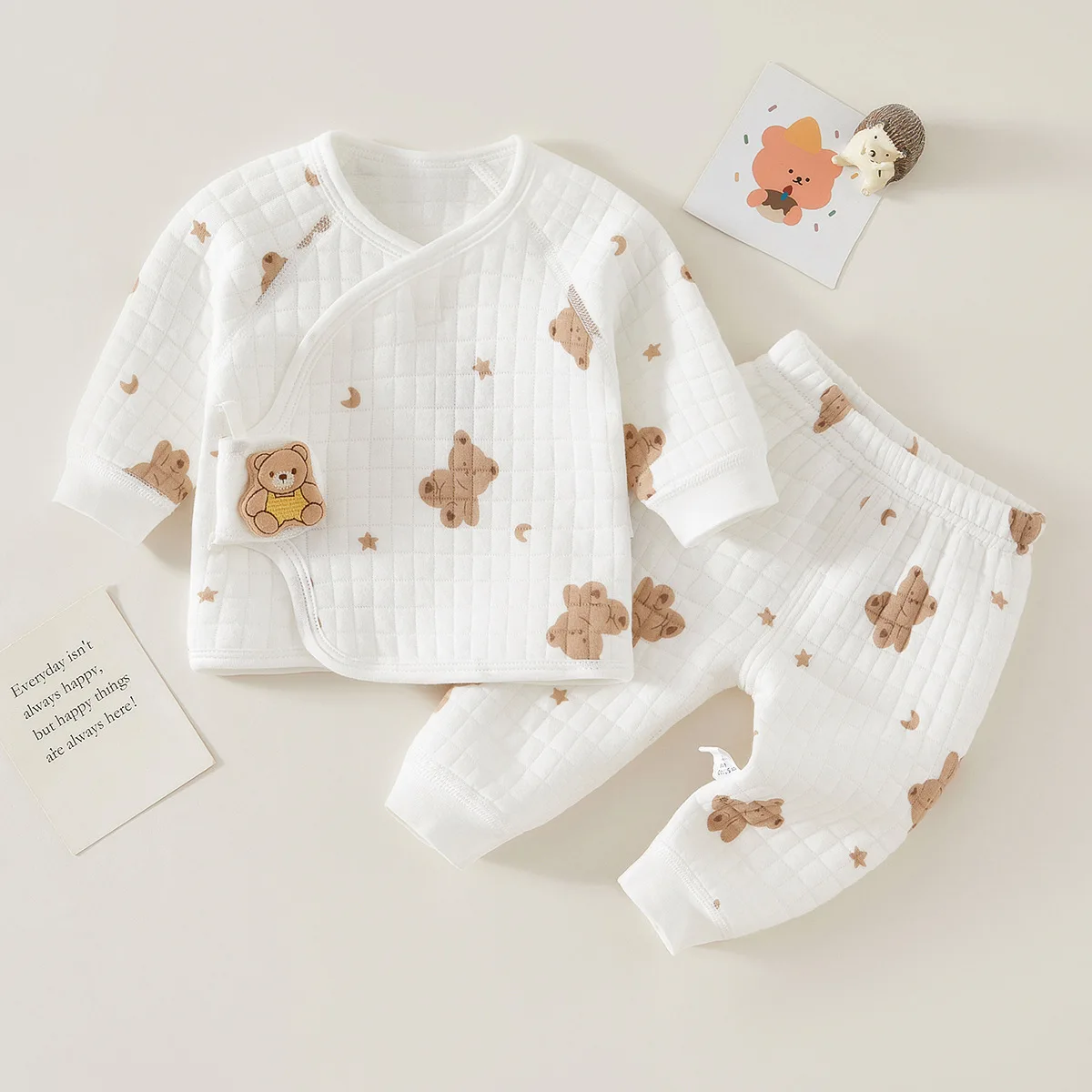 Color: ROYAL BLUE, Kid Size: 3M - Autumn Winter Thermal Underwear Suit Baby Clothing Sets Boys Girls Pajama Sets Baby Warm Sleepwear Cartoon bear Kids Clothes