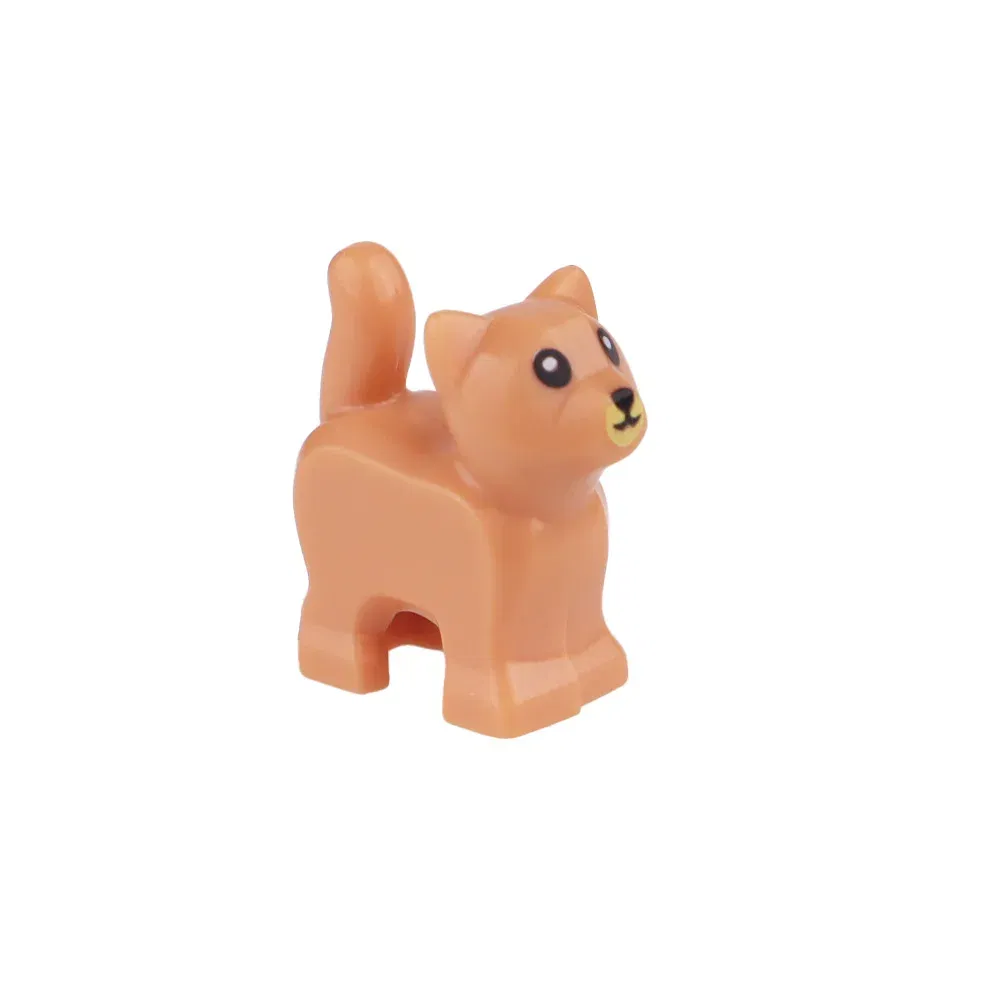 Color: Gold - MOC City Animal Building Block Figures Hare Dairy Cow Squirrel Dolphin Pug DIY Farm Street View Accessories Bricks Toys Gifts