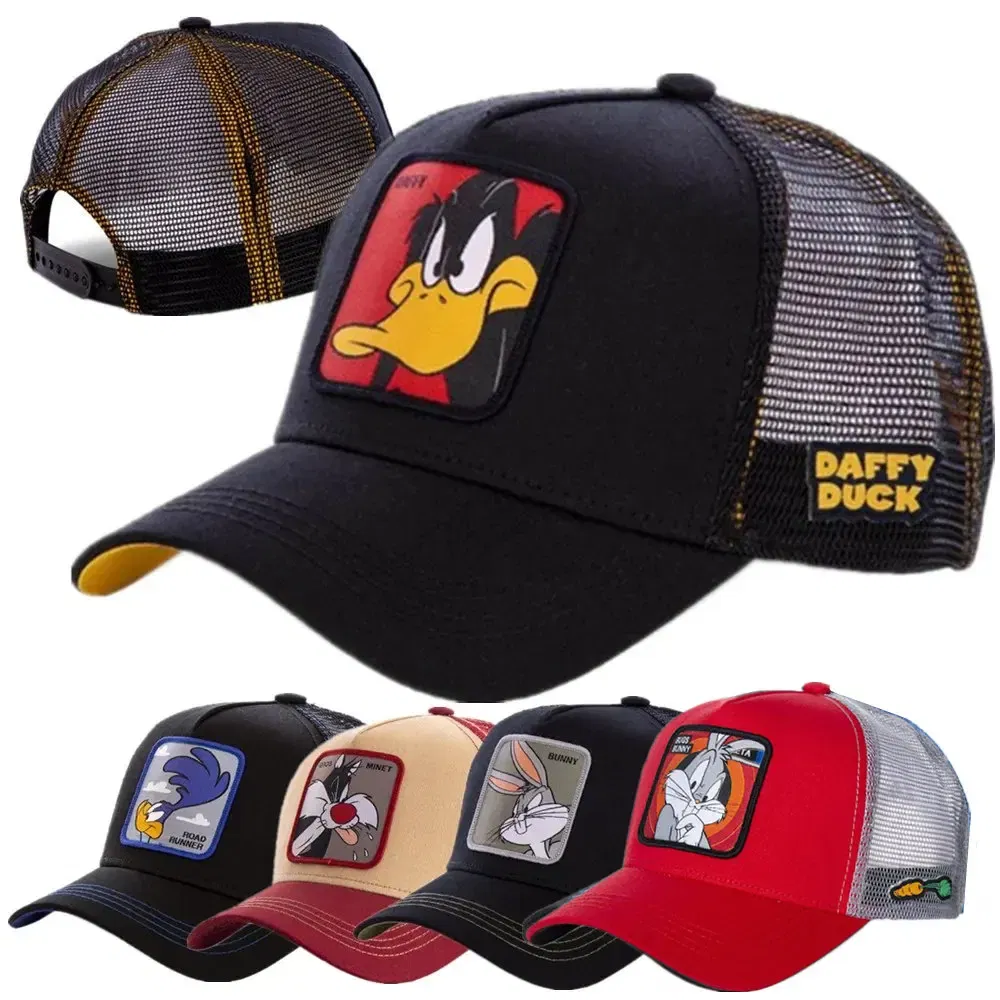 Color: Pale Pinkish Grey, Size: Adjustable - Hot Sale Unisex Anime Cartoon Cap High Quality Patch Draw Baseball Cap Men Trucker Hat