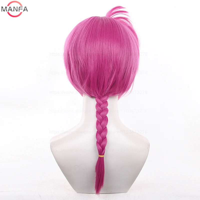 Color: Red - High Quality New Anime Ranma 1/2 Ranma Cosplay Wig Ranma Black Rose Red Braided Halloween Party Role Play Wigs + Wig Cap
