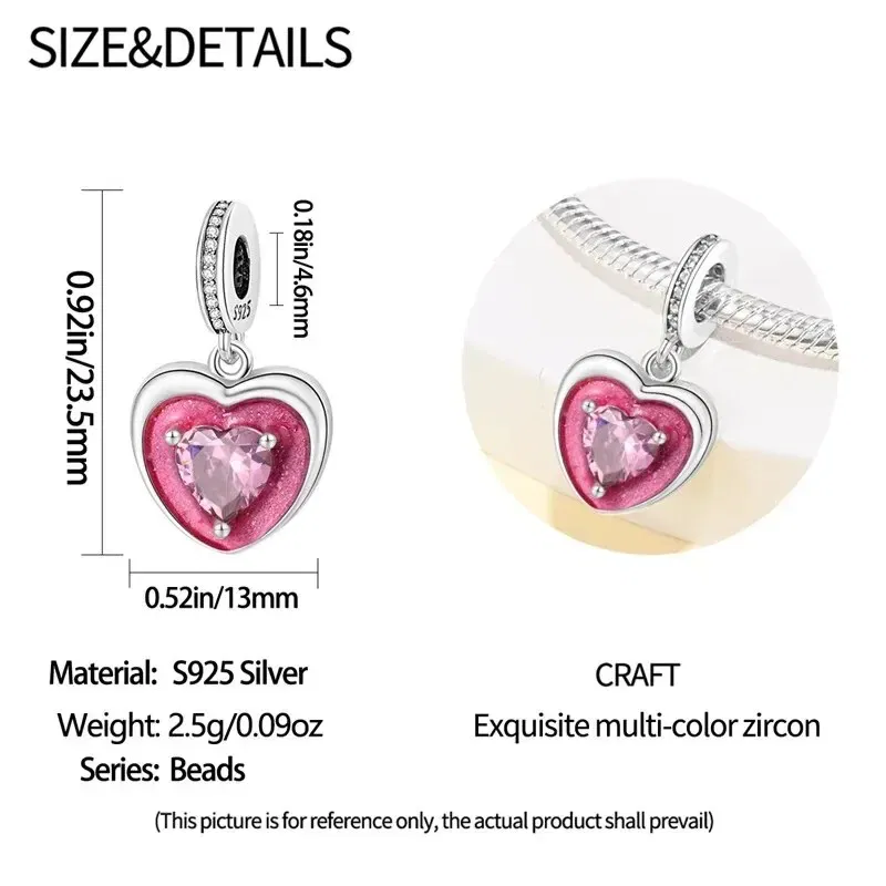 Color: AGATE - 2024 New Fashion 925 Sterling Silver Crystal Slippers Barbie Series Charm Beads Suitable for Pandora Original Bracelet DIY Gift