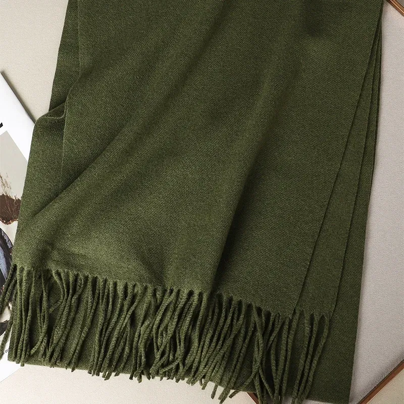 Color: MAROON - New 62 Color Winter Scarf For Women Long Warm Cashmere Scarves Hijab Solid Lady Shawl Wrap Female Pashmina Bandana Head Scarfs