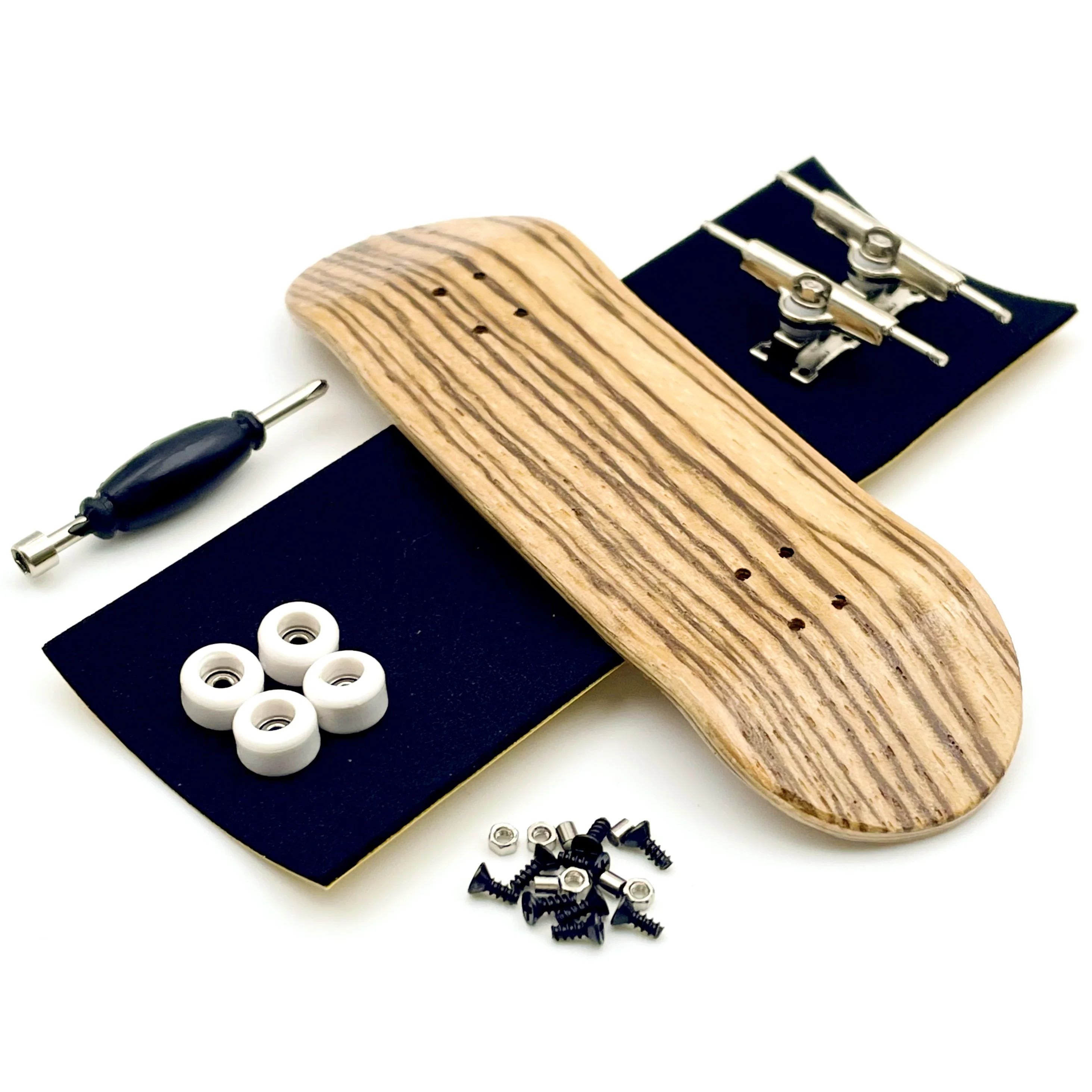 Color: black - 32mm Fingerboard Set with Maple Wooden Deck Metal Trucks Bearing Wheels