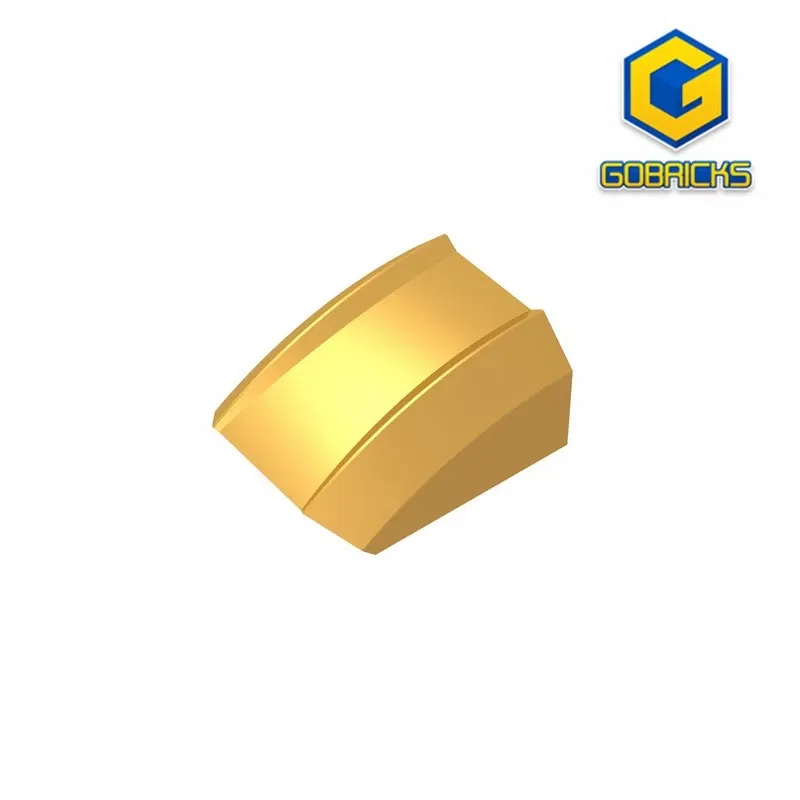 Color: Brown - Gobricks GDS-1015 Slope, Curved 2 x 2 Lip compatible 30602 47904 pieces of children's DIY