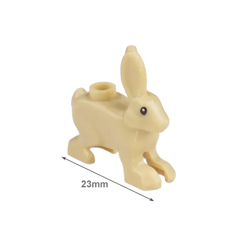 Color: Apricot - MOC City Animal Building Block Figures Hare Dairy Cow Squirrel Dolphin Pug DIY Farm Street View Accessories Bricks Toys Gifts