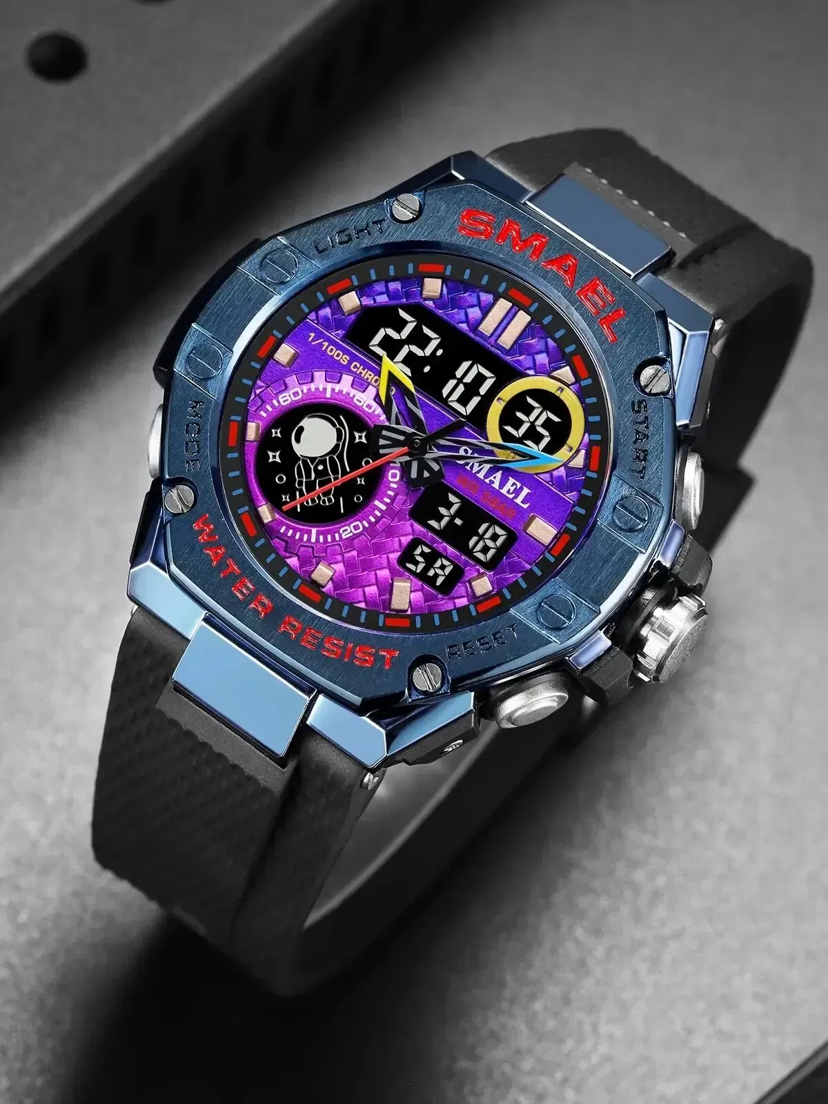 Color: Blue - Sports Watch Men Waterproof Watches SMAEL Fashion Brand Digital Quartz Clock Stopwatch 8068 Military Army Quartz Wristwatches