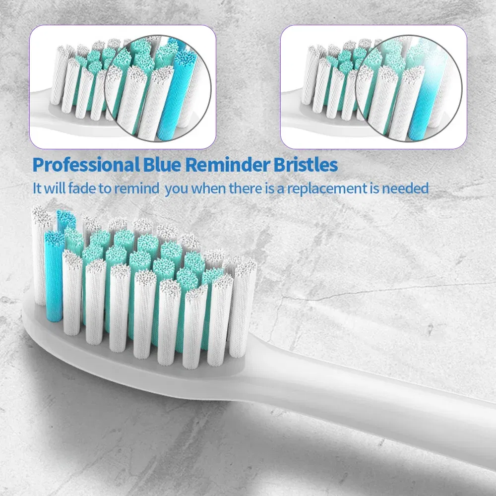 Color: GRAY - Electric toothbrush head, replaceable sonic electric toothbrush head, suitable for Philips Sonicare's electric replaceable brush