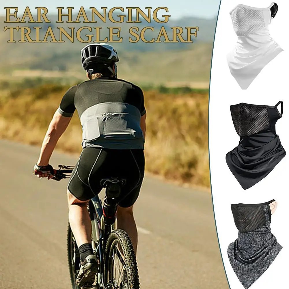 Color: WHITE, Ships From: CHINA - Breathable Sun UV Protection Hiking Outdoor Sport Cycling Wind Sun Protection Triangle Ear-hook Mask Cycling Sun Protection Mask