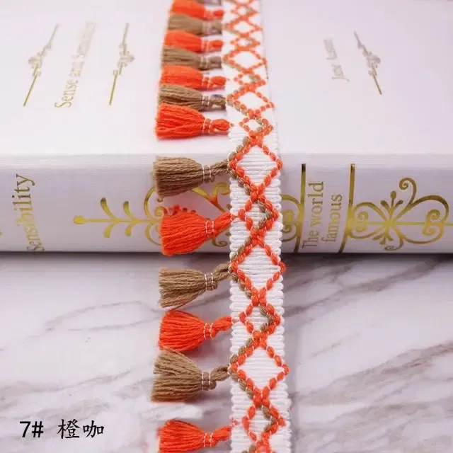 Color: Antique Zinc - 1Yard Lace Ribbon Sewing Trim Tassel Trim Lace Fabric Sewing Fringe Sewing Lace Kintted Fabric Handmade DIY Craft Accessories