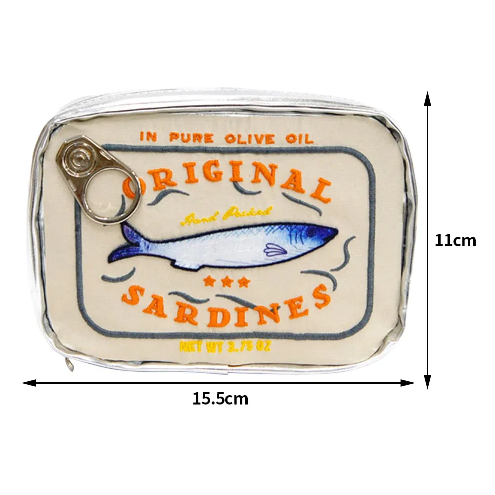 Color: Red - Canned Sardines Style Bath Travel Bag Cute Toiletry Bag Creative Fashion Women Cosmetic Bag Multi-function for Weekend Vacation