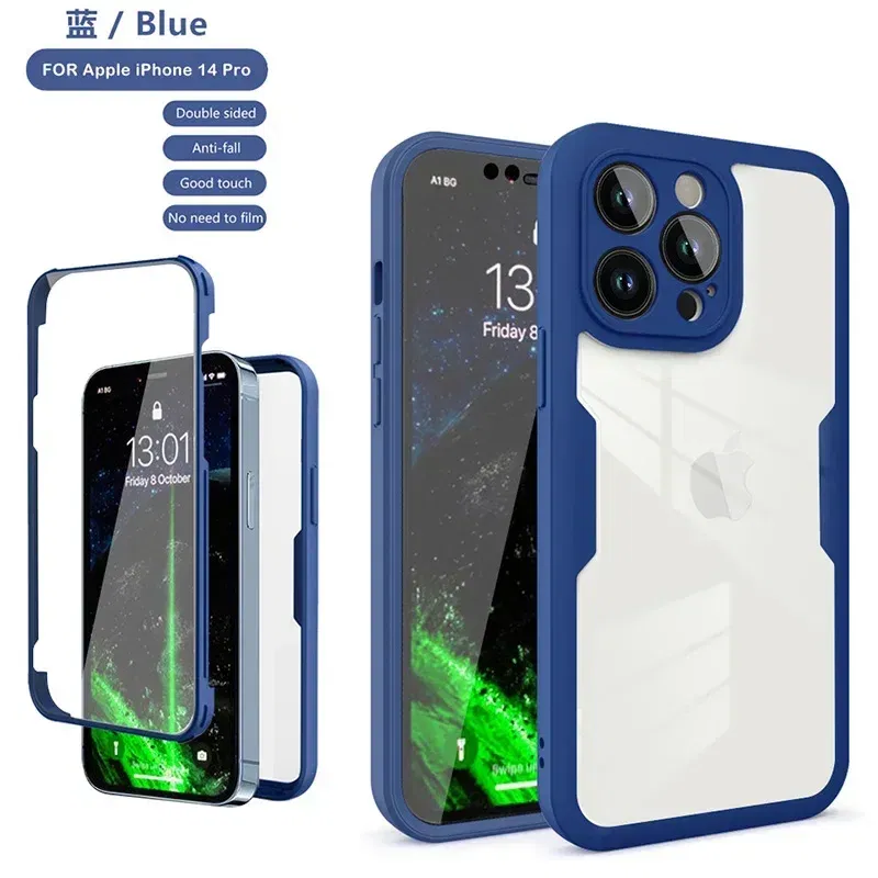 Color: Ivory, Compatible-Phone Models: For iPhone 16, Ships From: CN - Clear 360 Full Wrap Phone Case For iPhone 17 Pro Max 16 15 14 13 12 11 SE2/SE3 Xr Xs 8 Plus Film With Lens Protection Back Cover