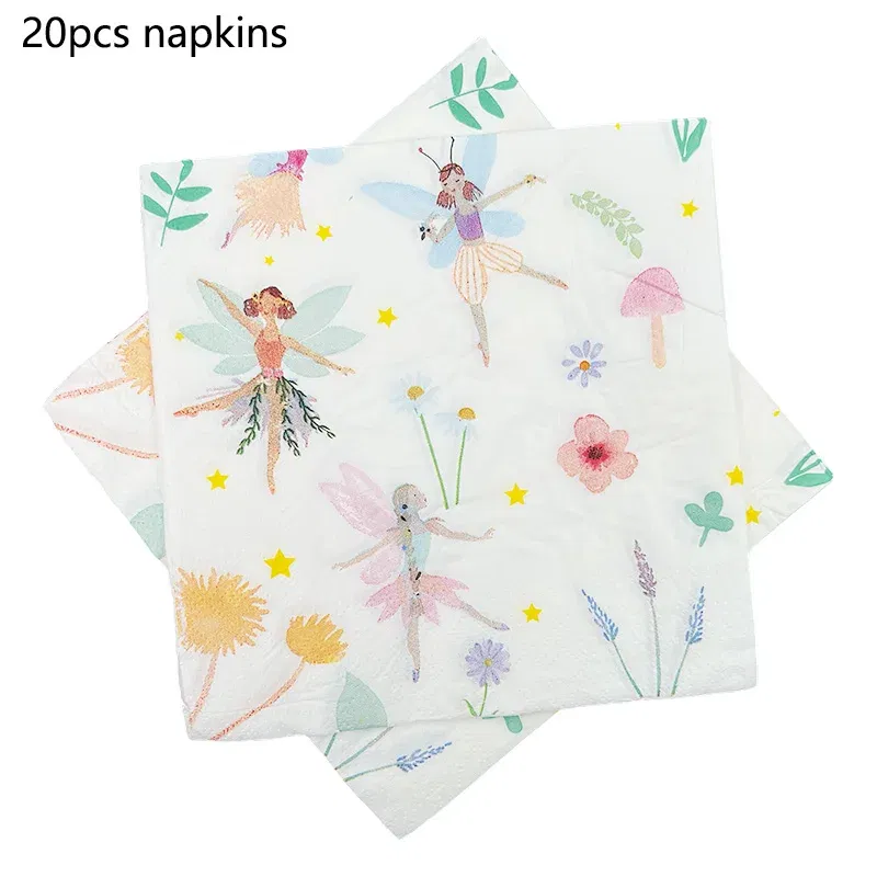Color: light green - 12/24pcs Fairy Cake Topper Girl Birthday Party Cupcake Topper Fairy Theme Party Decoration Wing Angel Fairy Cake Topper