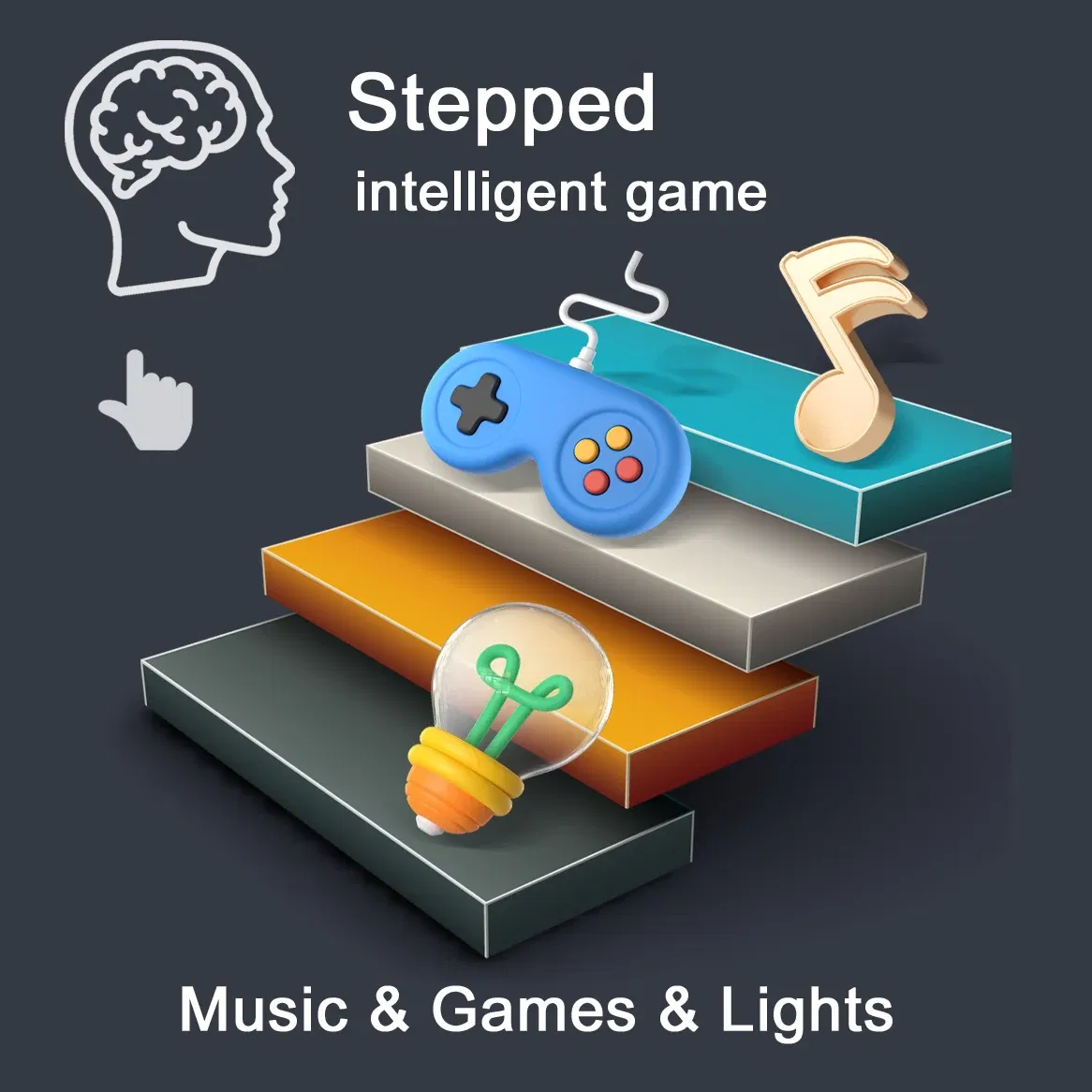 Color: Blue - Decompress game consoles Defusing music exercise reflexes Press music children puzzle music pass brain thinking training toys