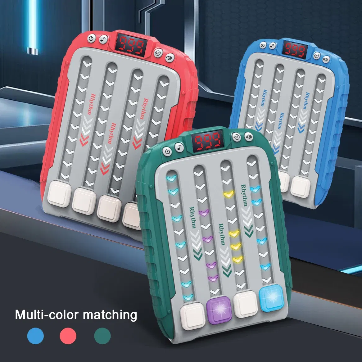 Color: Blue - Decompress game consoles Defusing music exercise reflexes Press music children puzzle music pass brain thinking training toys