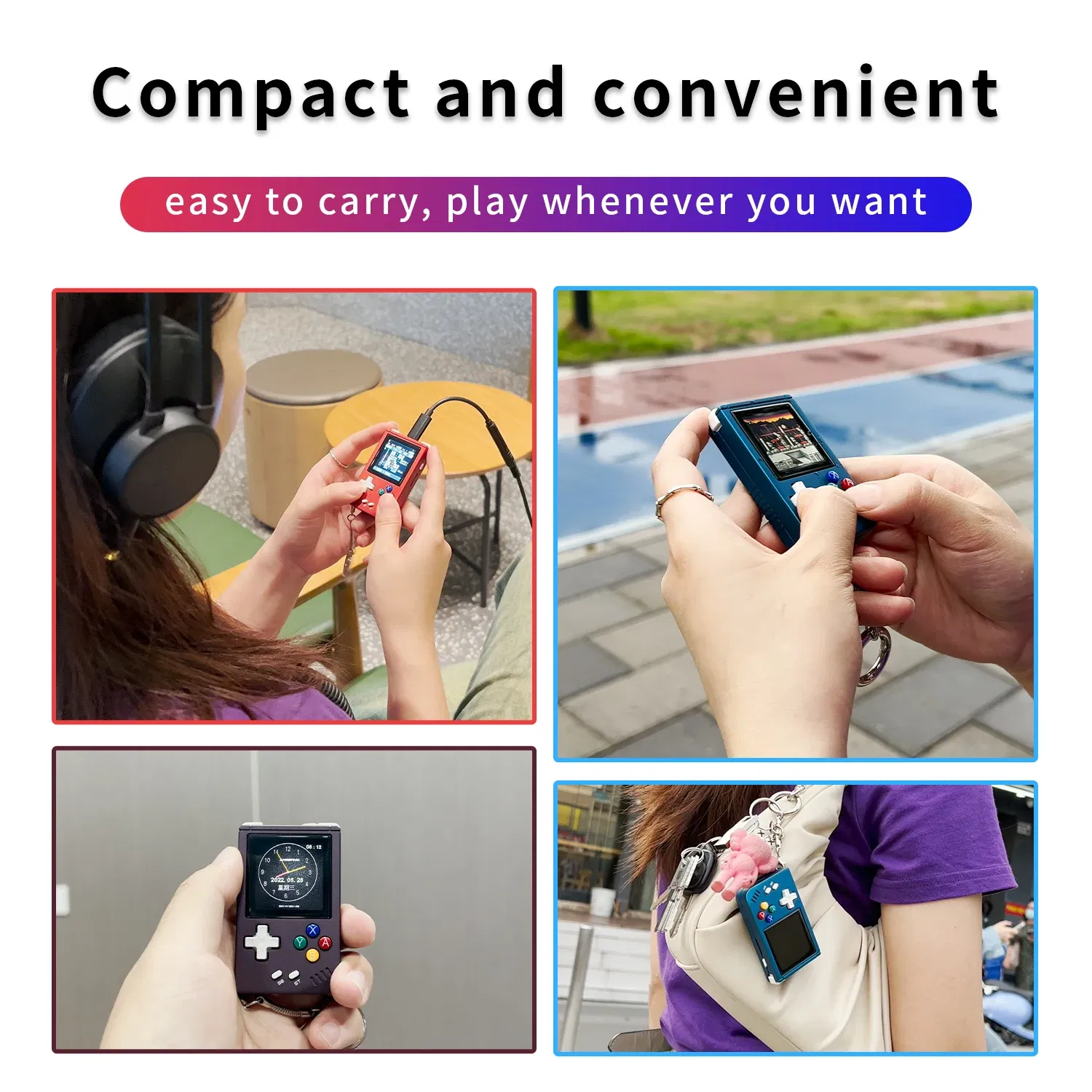 Color: Silver - ANBERNIC RG Nano Retro Handheld Game Console RGNano Portable Mini Aluminum Alloy 1.54” IPS Screen 64G 5400 Games Hi-fi Speaker