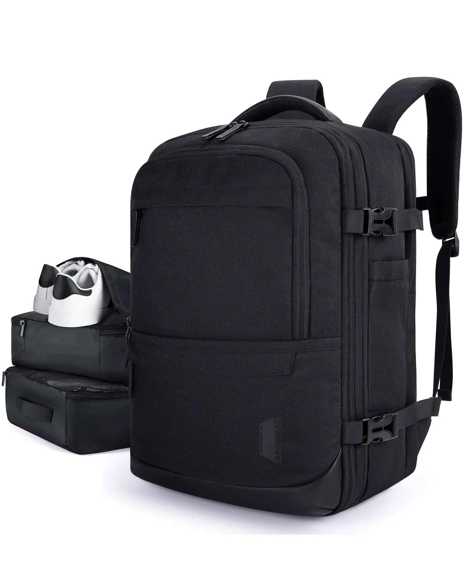 Color: black, Size: 12 inches, Ships From: CHINA - BAGSMART 4PCS Travel Backpack Cabin Carry On Backpack with Packing Cubes 40L Expandable Waterproof Backpacks for Women