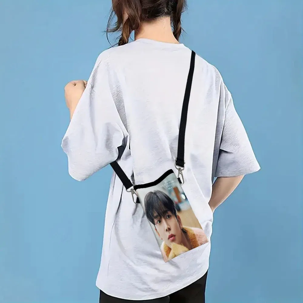 Color: Brown, Size: Extra Large - SF9 Rowoon Print Phone Bag Adjustable Detachable Strap Designed Women Crossbody Bag Convertible Shoulder Bag3.3