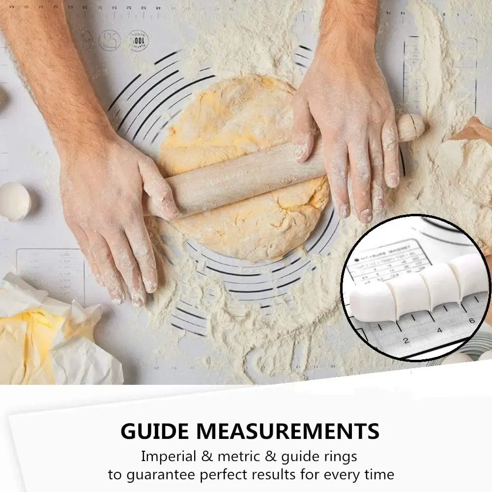 Color: Blue, Size: L - Large Size Silicone Kneading Pad Non-Stick Surface Rolling Dough Mat With Scale Kitchen Cooking Pastry Sheet Oven Liner Bakeware