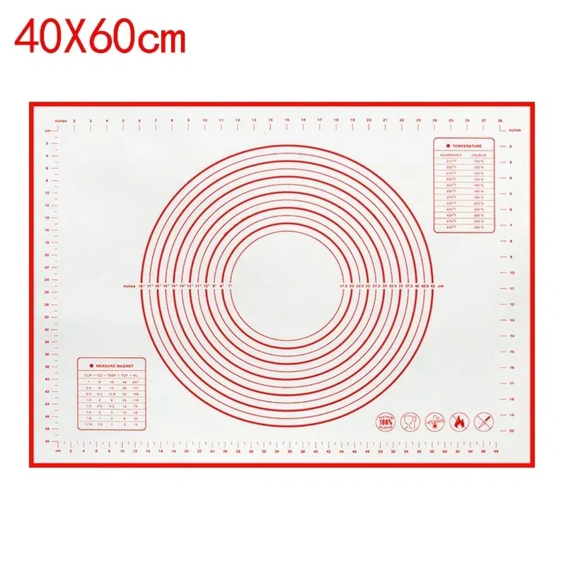 Color: Blue, Size: L - Large Size Silicone Kneading Pad Non-Stick Surface Rolling Dough Mat With Scale Kitchen Cooking Pastry Sheet Oven Liner Bakeware