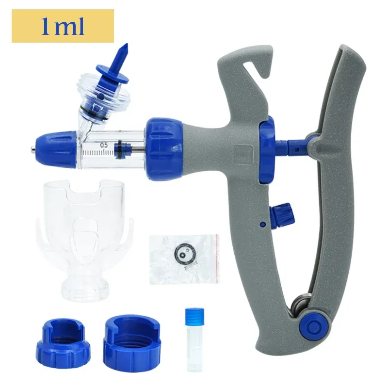 Color: WHITE - 1-10ml Automatic Veterinary Continuous Syringe Animal Injection Adjustable Vaccine for Livestock Pig Cattle Sheep Chicken