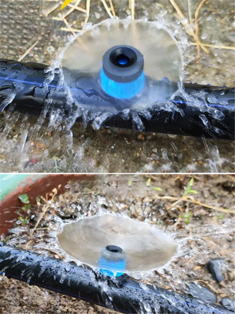 Color: WHITE - 50PCS/100PCS Garden Watering Sprinklers Full-circular Adjustable Fountain Nozzle Adjustable Scattering Spray Mushroom Dripper