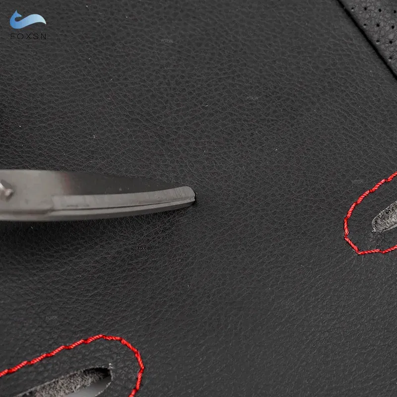 Color Name: SKY BLUE - For Renault Clio 3 RS 2005 2006 2007 2008 2009 2010 2011 2012 2013 Hand-stitch Car Steering Wheel Cover Perforated Leather Trim