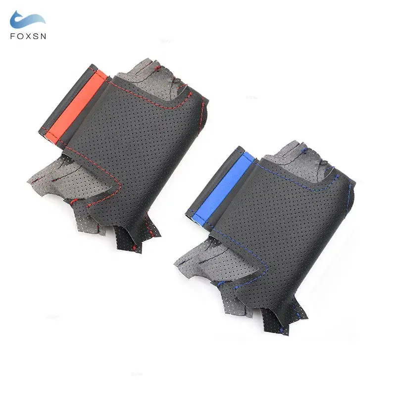Color Name: SKY BLUE - For Renault Clio 3 RS 2005 2006 2007 2008 2009 2010 2011 2012 2013 Hand-stitch Car Steering Wheel Cover Perforated Leather Trim