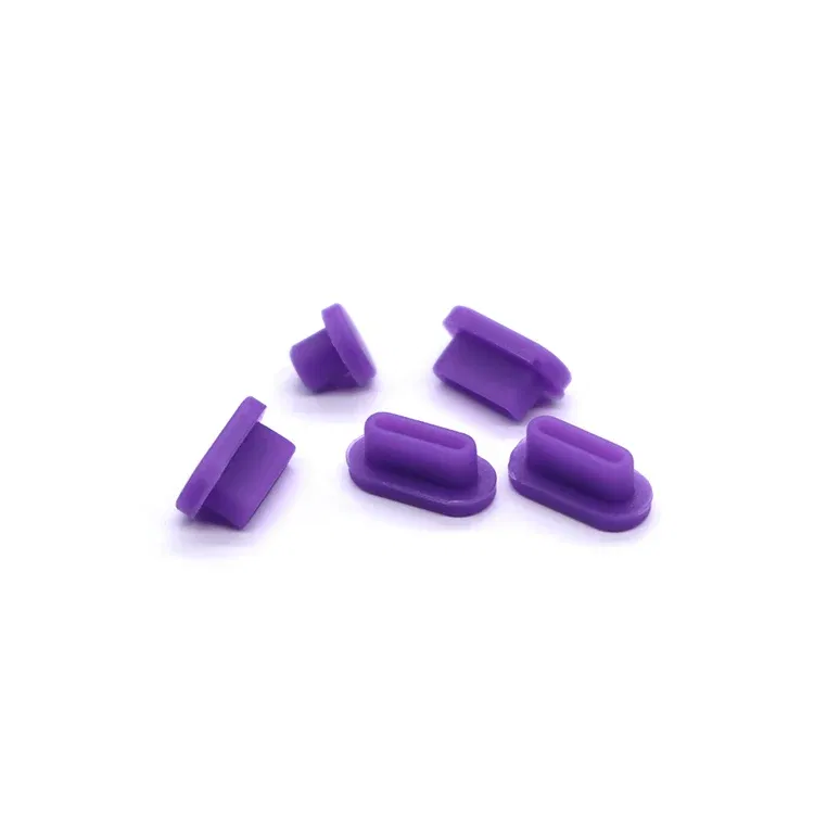 Color: PURPLE - 5pcs/set Silicone Data Port Anti Dustproof Plugs For MacBook Air 13 A1932 Touch Bar 13&15 Dust Plug Stopper Cover Set