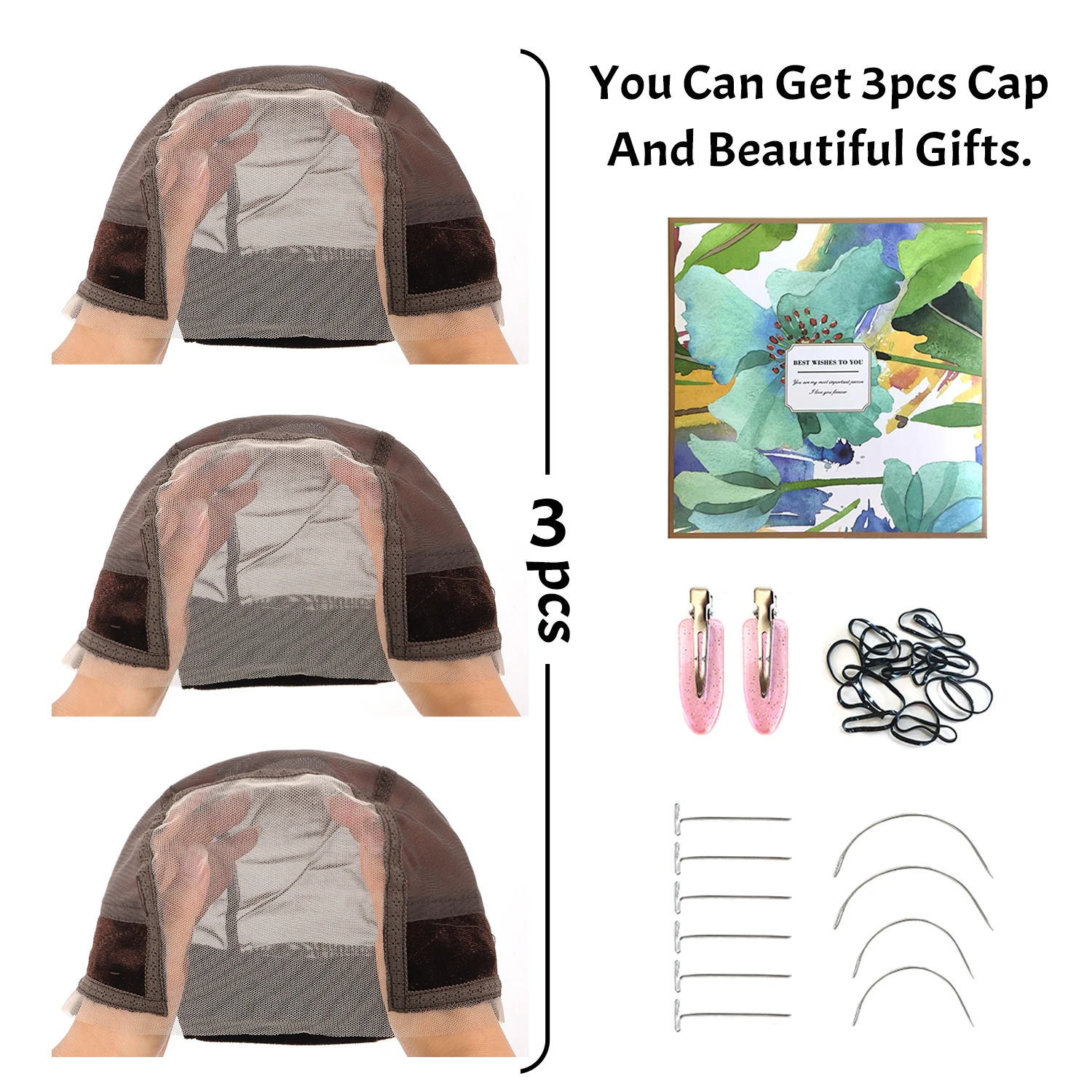 Color: Dark Brown - Wig Cap with Grip Band for Keeping Wigs in Place, More Full Cap-wide Transparent Lace for Lace Front Wigs