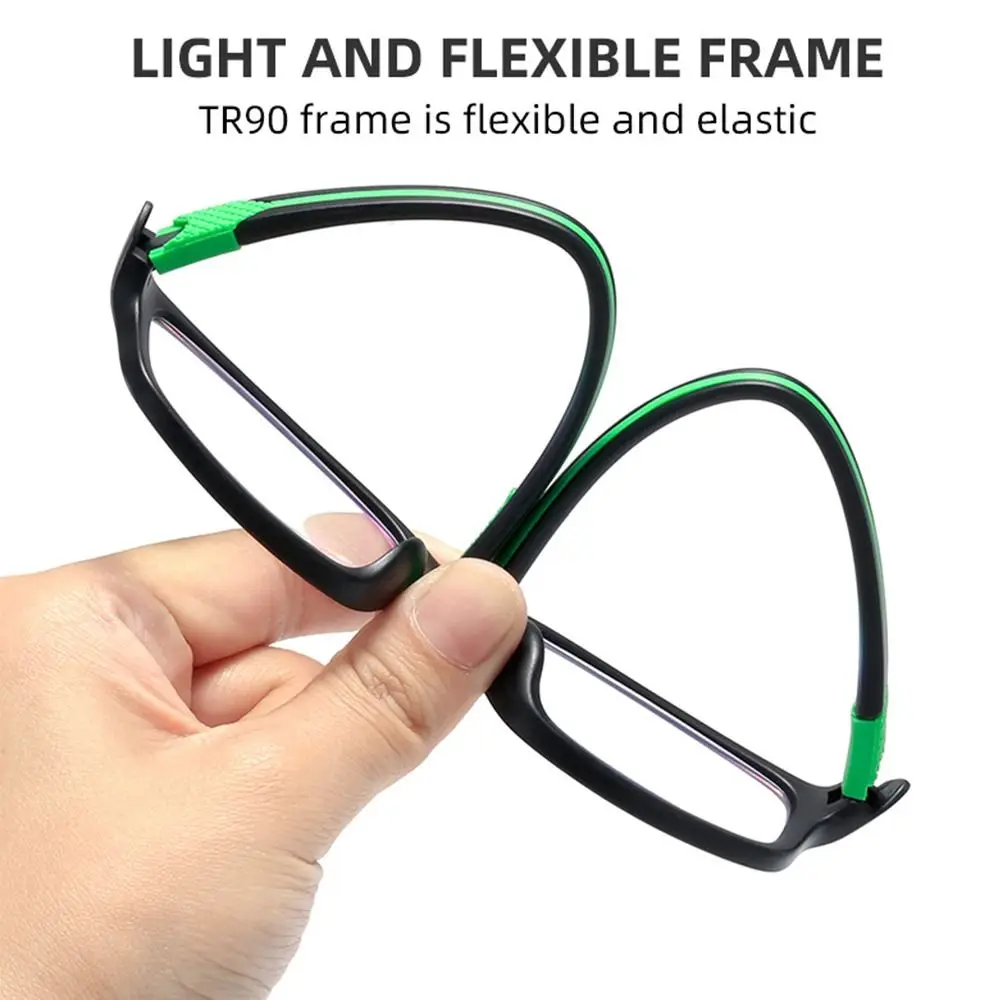 Frame Color: GRAY, Eye Prescription: 0 - Reading Glasses Men Fashion Sports Anti-blue Light Blocking Reading Eyewear Grey Red TR90 Frame Presbyopia Eyeglasses