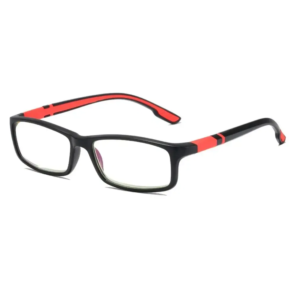 Frame Color: GRAY, Eye Prescription: 0 - Reading Glasses Men Fashion Sports Anti-blue Light Blocking Reading Eyewear Grey Red TR90 Frame Presbyopia Eyeglasses