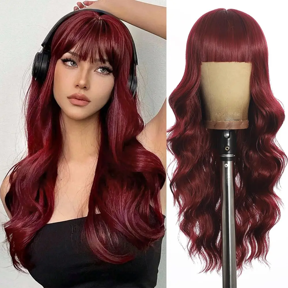 Color: T1B/613 - Orange synthetic wig with big waves for party, Halloween cosplay, daily use wig, high-temperature hair accessory