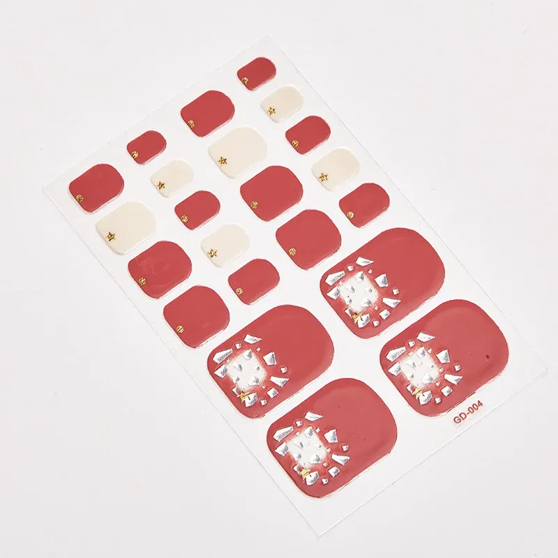 Color: green - 22 Tips/Sheet Fashion Nails Sticker Designer Nail Accesoires Nail Adhesive Nail Wraps DIY Valentines Loveliness Designed Shiny