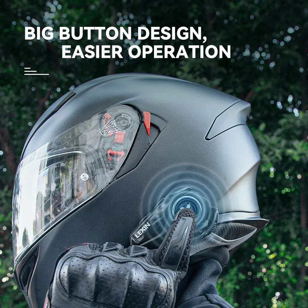 Color: WHITE, Ships From: CHINA - Lexin-G2P Motorcycle Helmet Bluetooth Intercom Up To Pair 6 Riders&Big Button Design Exchangeable Pattern Shell 120KM/H