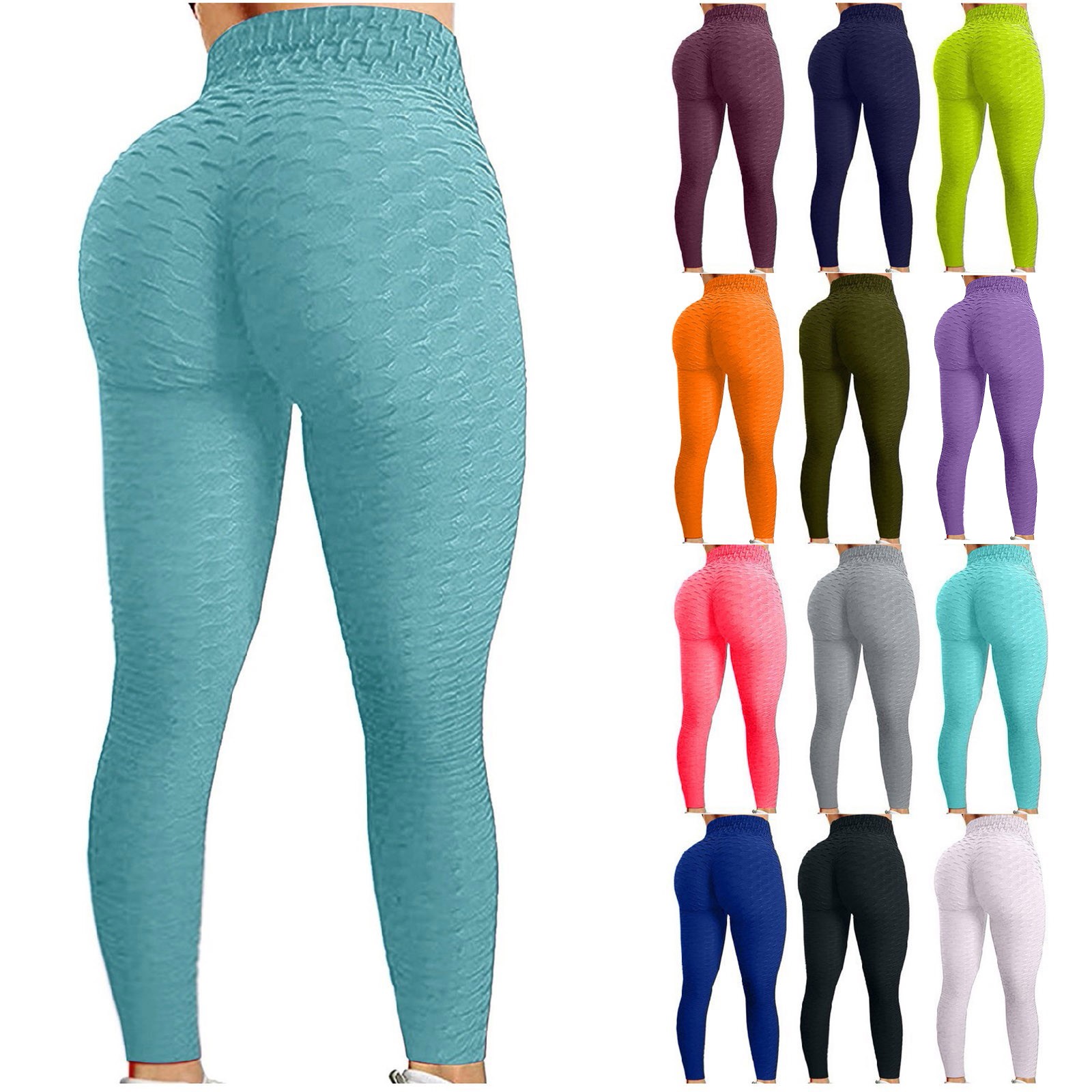 Color: Pink, Size: XXL - Women's Bubble Hip Lifting ExerciseYoga Pants Women Fitness Running High Waist Gym Fitness Sports Flared Pant Dance Trouers
