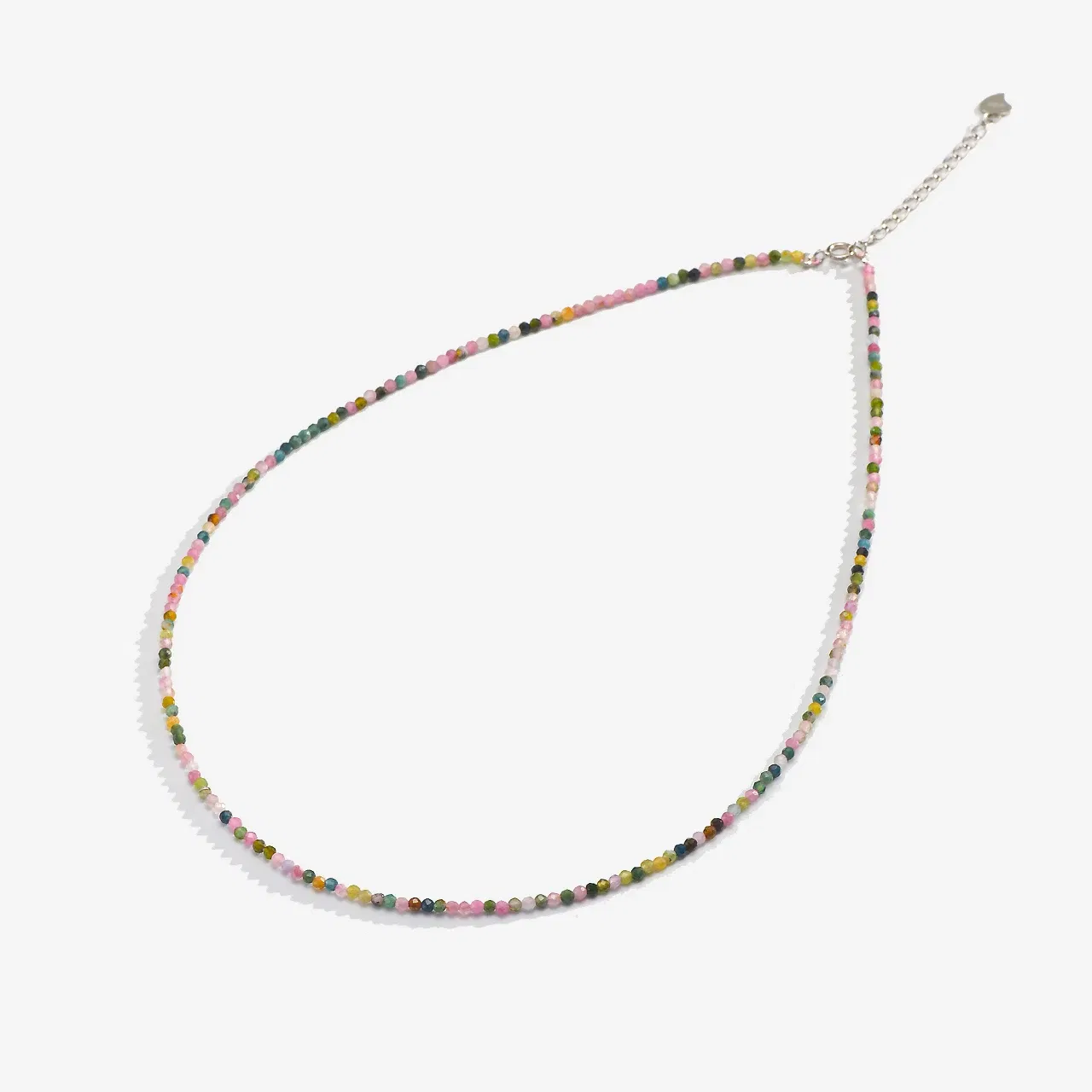 Gem Color: PURPLE, Length: 60cm - Natural Stone Necklace Spinel/Lapis Lazul/Amazonite/Amethy/Tourmaline/Amethyst  Ketting 2MM Silver 925 Jewelry for Collier Femme