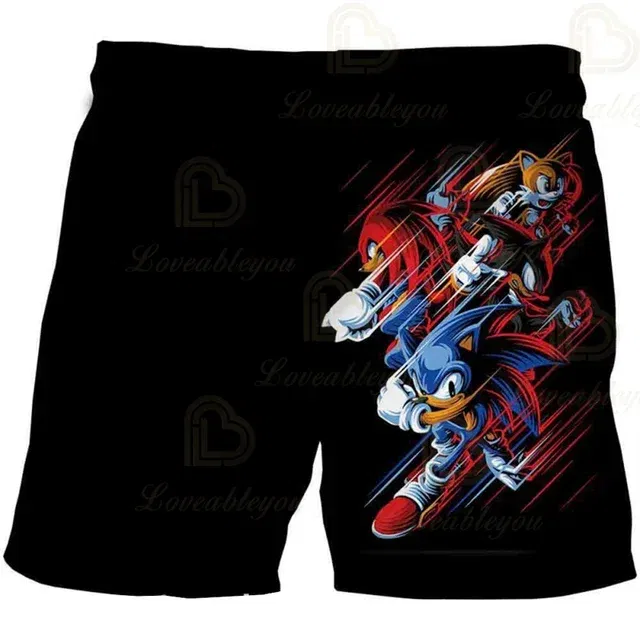 Color: green, Kid Size: 6 - New Anime Kids Sonic Shorts Fashion Boys Girls Clothes Harajuku Cute Baby Cartoon Casual Summer Boy Boy Beach Pants