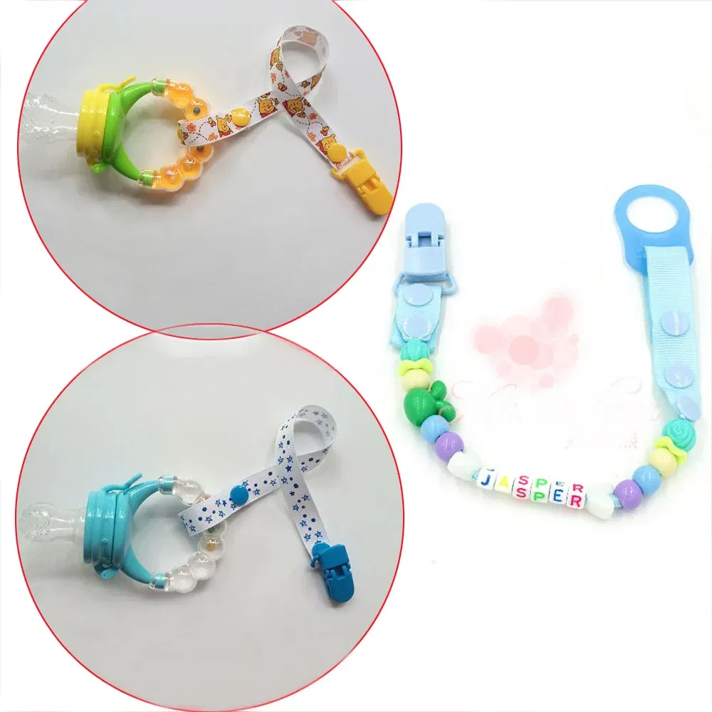 Color: light yellow - Sutoyuen 40pcs Hot D Shape Kam Plastic Pacifier Clips Plastic Baby Soother Dummy Suspender Chain Holder Clips for 20mm Ribbon