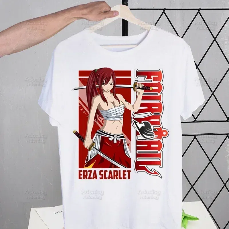 Color: Gold, Size: XXXL - Anime Fairy Tail Cartoon Natsu Erza Gray Lucy T-shirts Summer Men/Women Hip Hop Tshirt Streetwear t shirts Short Sleeve Tops