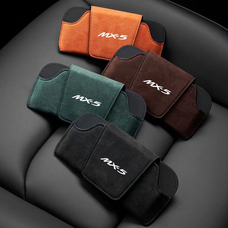 Color Name: Black - Car Interior Suede Fleece Glasses Clip Sunglasses Holder For Mazda mx5 mx 5 mx-5 Mk1 Mk2 Mk3 NA NB NC ND Accessories