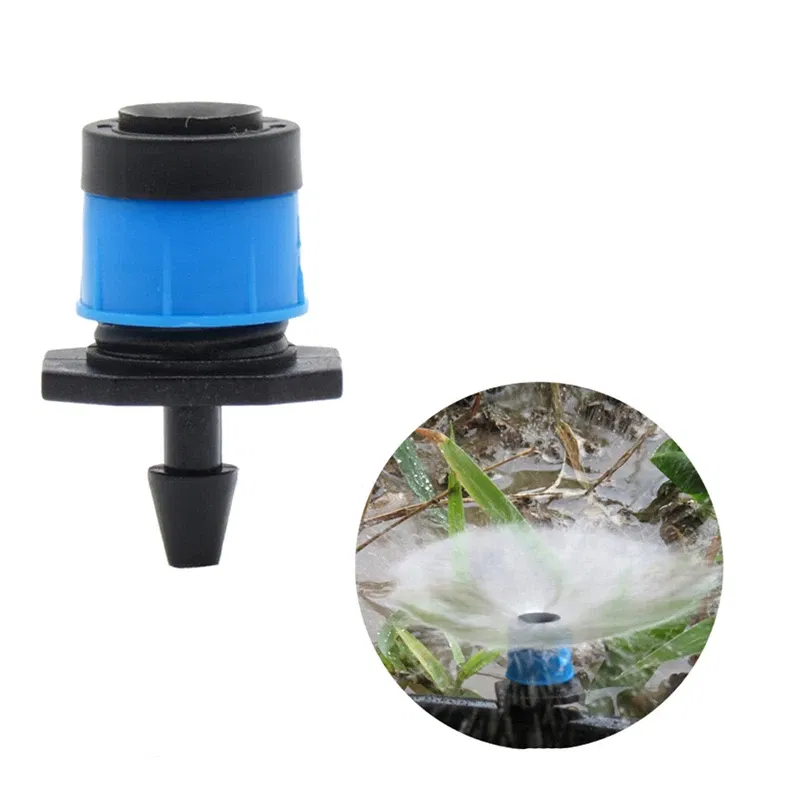 Color: Yellow - 50PCS/100PCS Garden Watering Sprinklers Full-circular Adjustable Fountain Nozzle Adjustable Scattering Spray Mushroom Dripper