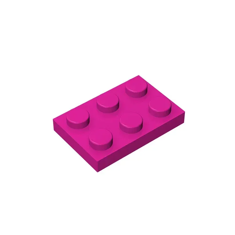 Color: CORAL RED - Gobricks GDS-510 Plate 2 x 3 compatible with lego 3021 pieces of children's DIY building block Particles Plate DIY