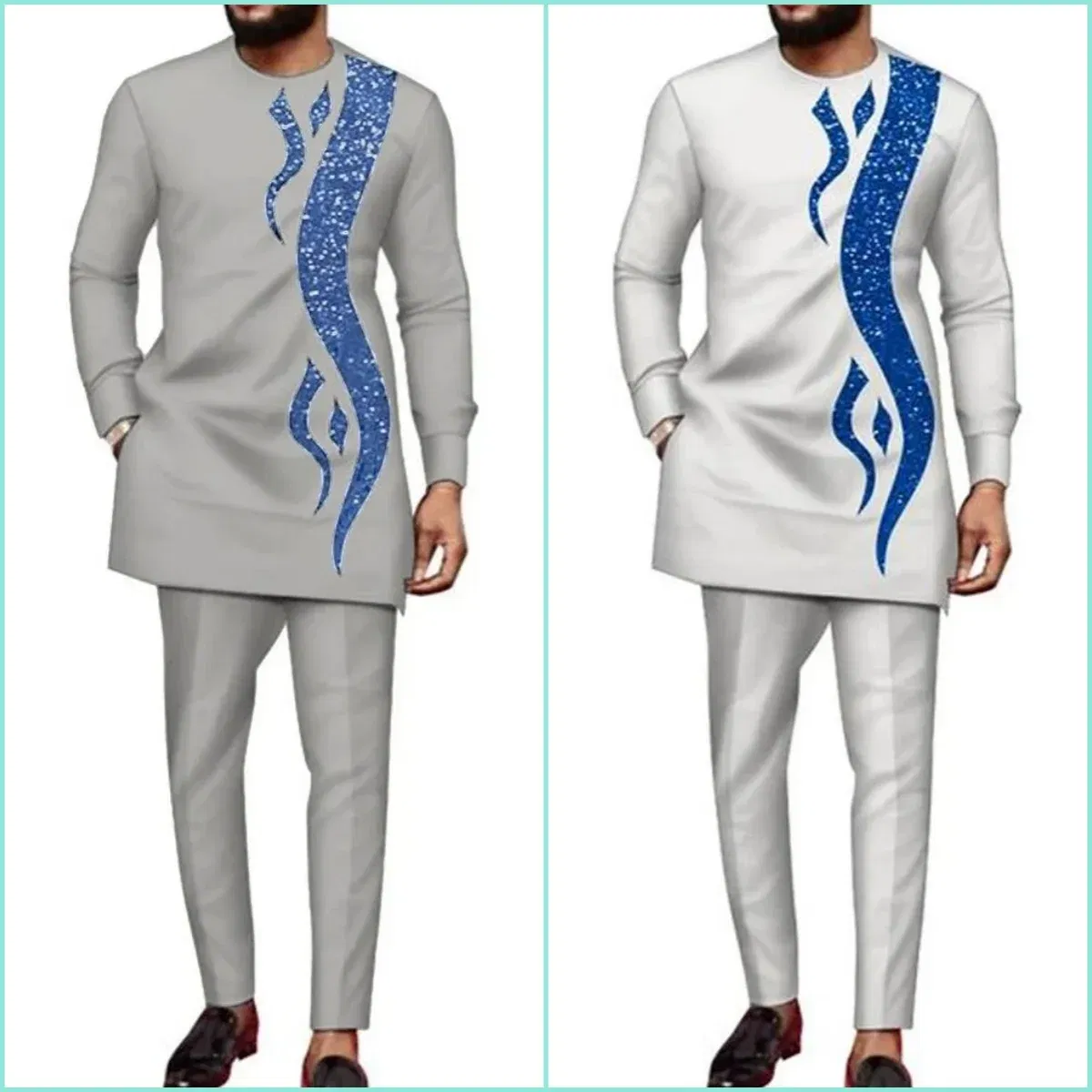 Color: Fuchsia, Size: XXL - 2024 New African Traditional Men's Set Elegant and Fashionable Men's Suit Casual Embroidery Two Piece Set Men's Suit Kaftan