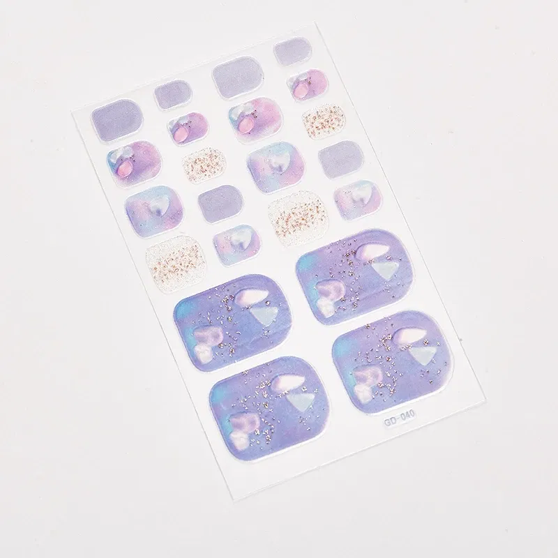 Color: Desert Camouflage - 22 Tips/Sheet Valentines Loveliness Full Cover Nail Stickers Fashion Nail Stickers Nail Sticker Set Designed Nail Tape Shiny