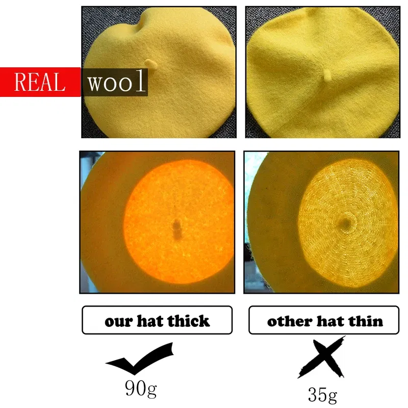 Color: green, Hat Size: One Size - Wool Thick Berets Artist French Beret Women Painter Hat Girls Female Warm Walking Cap