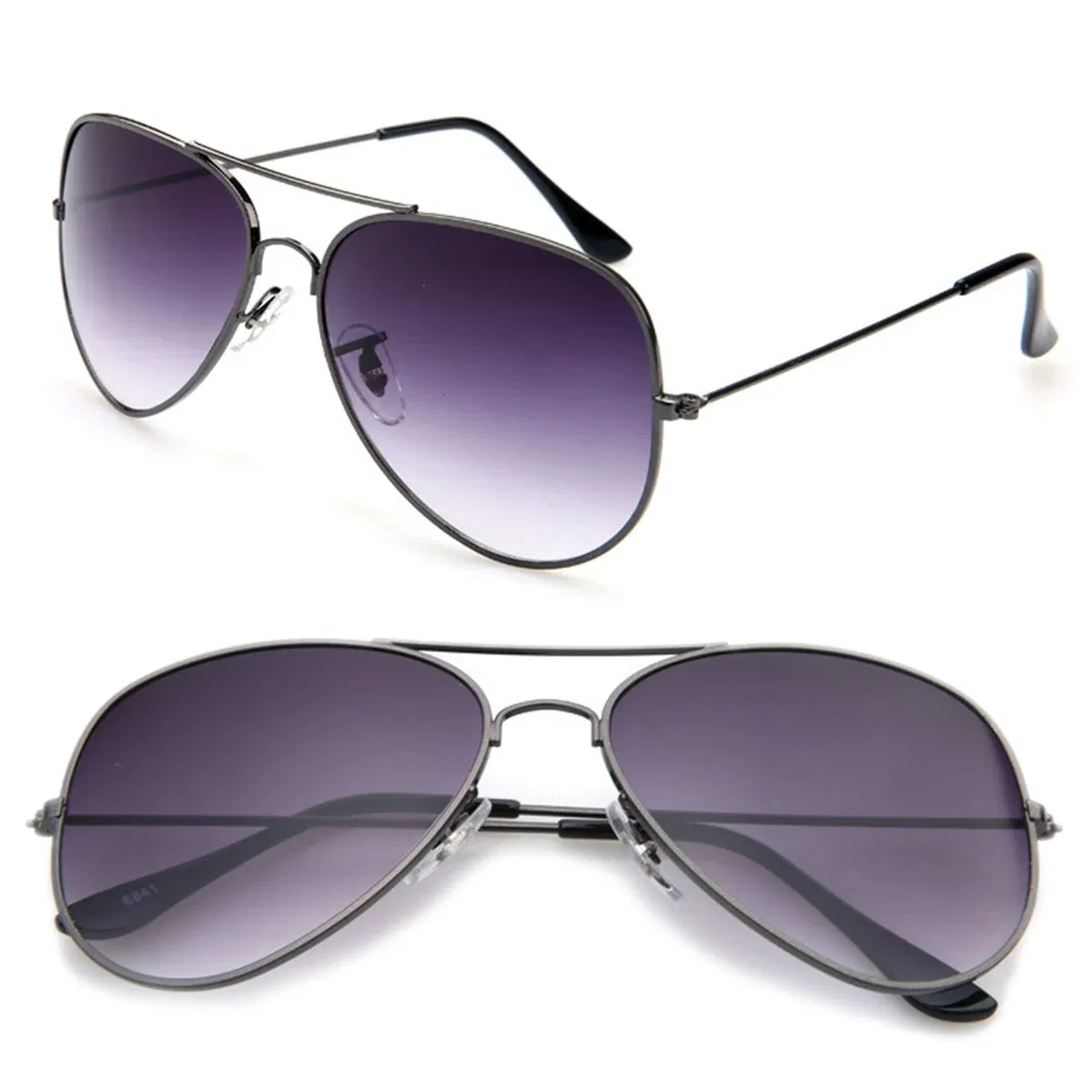 Lenses Color: GRAY, Frame Color: other - FOENIXSONG Fashion Sunglasses for Women Men Pilot Round Gradient Mirror Women's Glasses Oculos Lentes Gafas De Sol